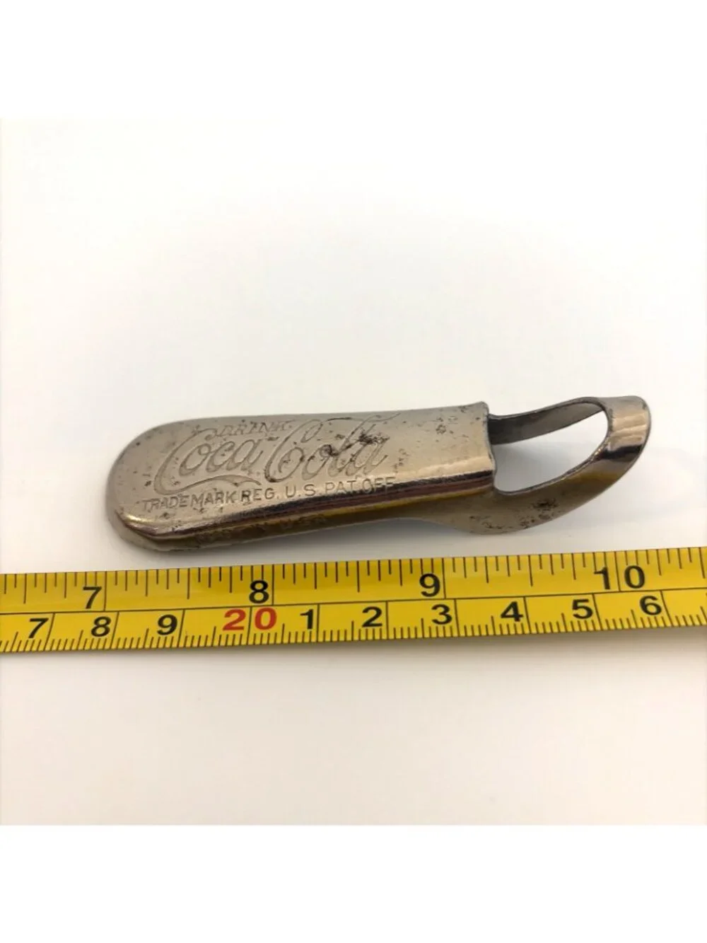 Vintage Drink Coca-Cola Embossed Steel Bottle Opener Shoehorn Style 3